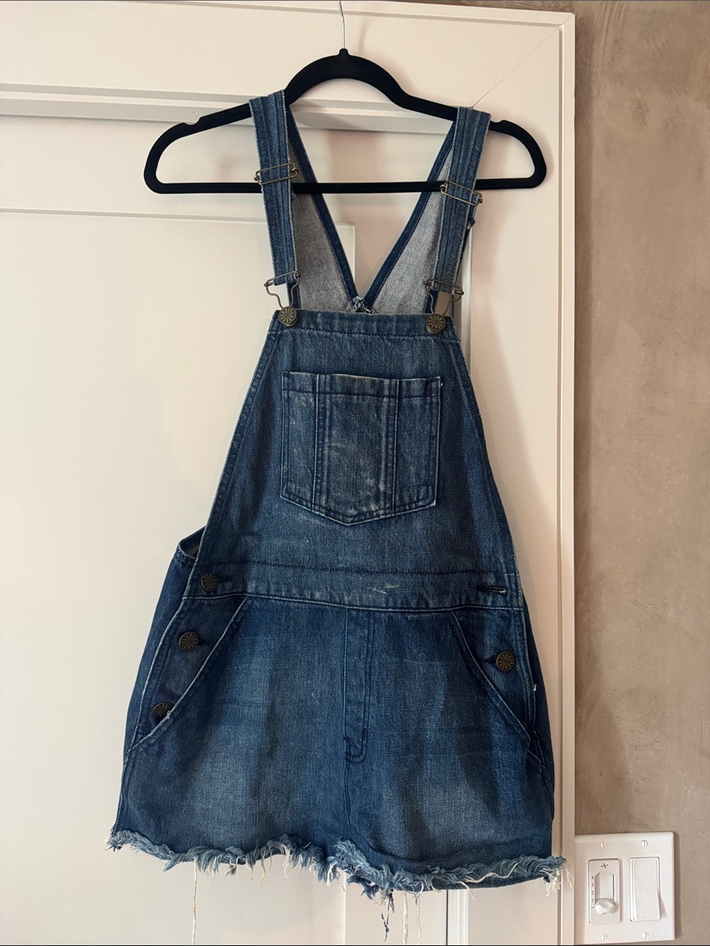 Show Me Your MuMu Denim Overall Shorts in Blue